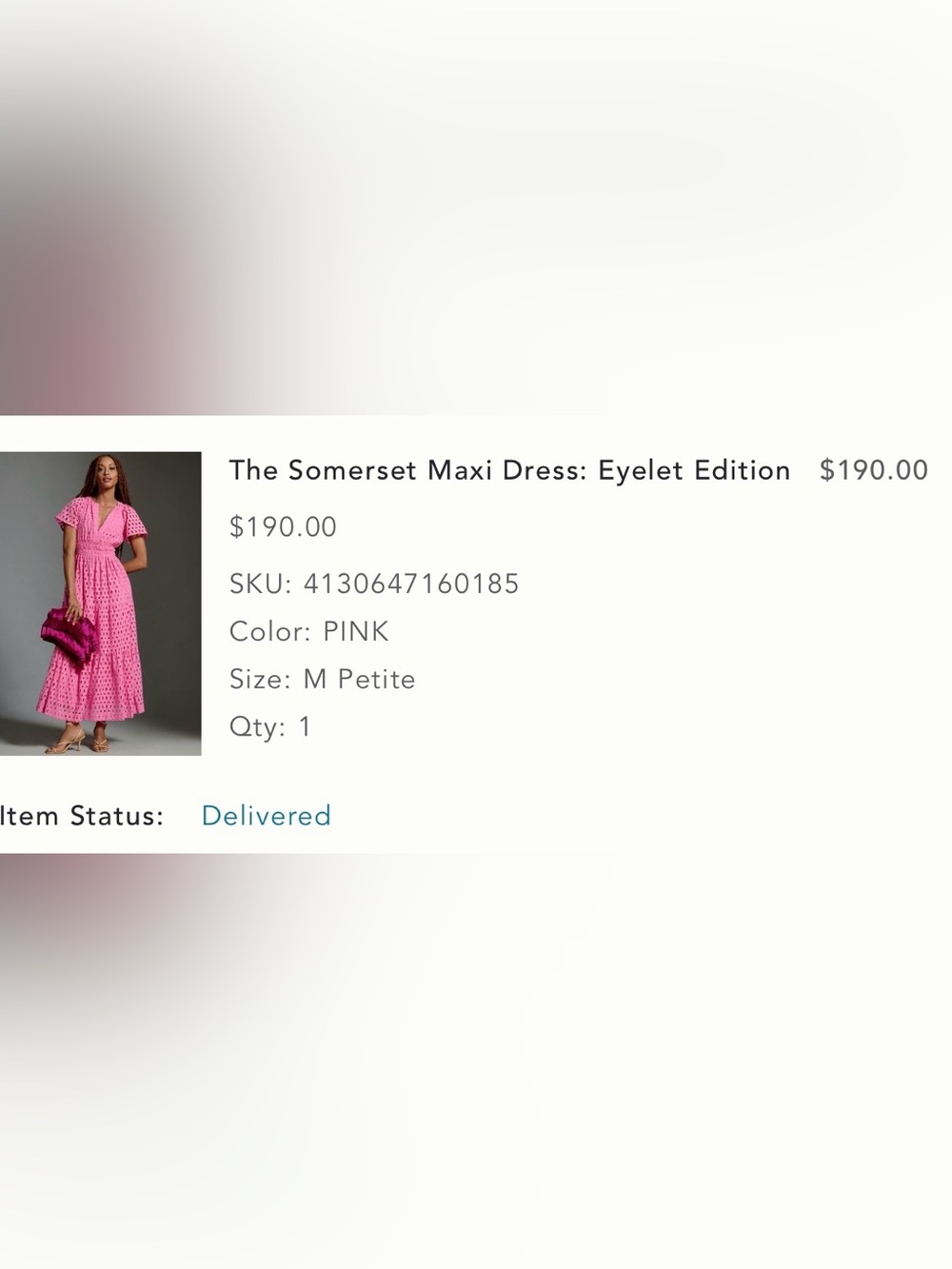 Anthropologie Somerset Pink Eyelet Maxi Dress SZ MP FEMININE LINED COMFY POCKETS - Picture 2 of 5